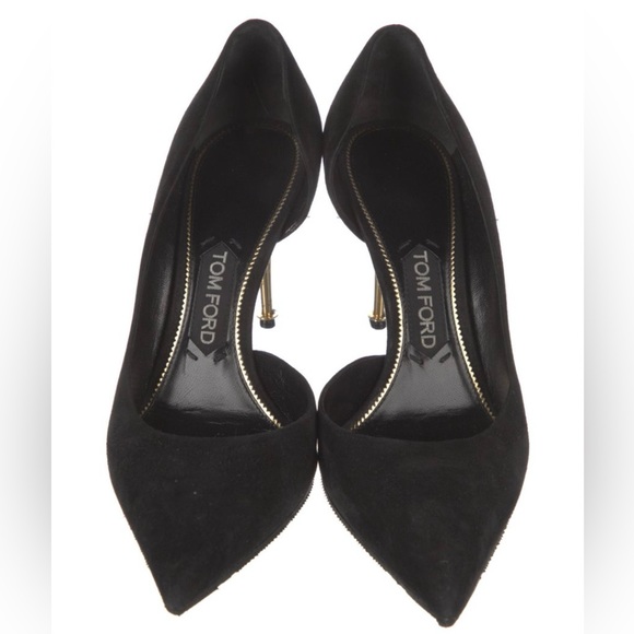 Tom Ford Black Heels with Gold Accents